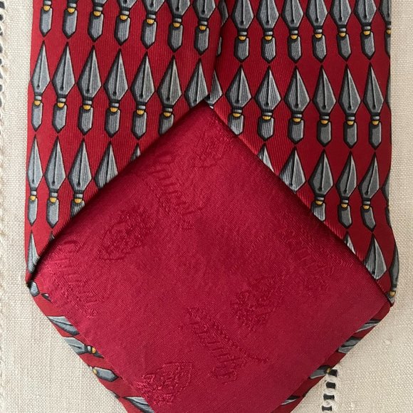 Gucci silk tie red, grey & yellow - Picture 9 of 10